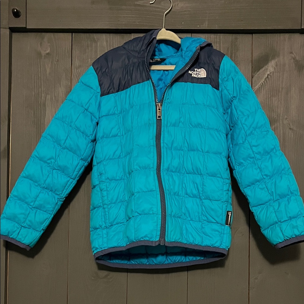 The North Face Teal and Navy Quilted Jacket